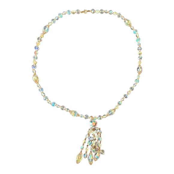Vintage Crystal Tassel Necklace - Picture 2 of 2